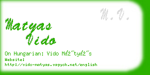 matyas vido business card